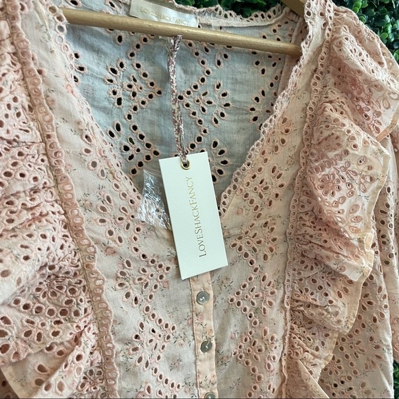 NWT LoveShackFancy Kim Top in Pink Parfait L - Picture 12 of 12